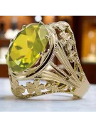 Vintage Schmuck Ring Gelber Peridot 14 Karat Gelbgold vrc031y